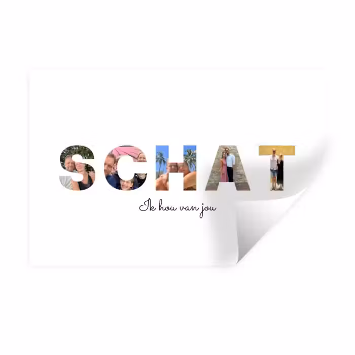 Gepersonaliseerde muursticker - Schat - Lettercollage
