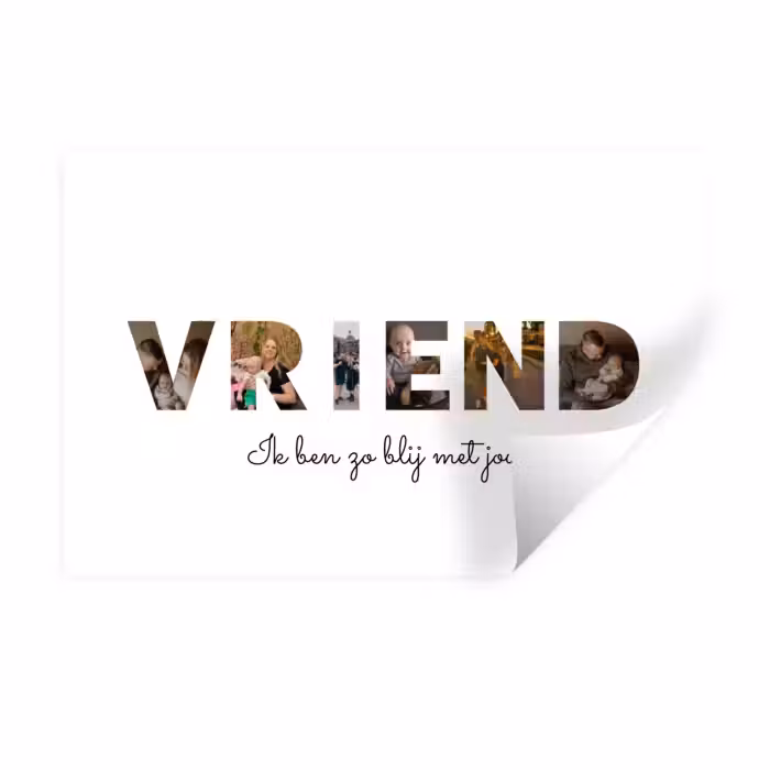 Gepersonaliseerde muursticker - Vriend - Lettercollage