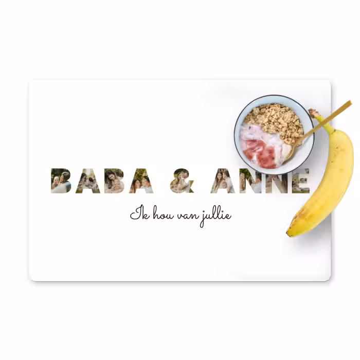 Gepersonaliseerde placemat - 6 stuks -  Baba & Anne - Lettercollage