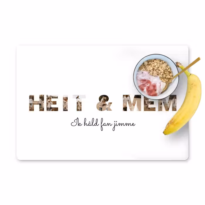 Gepersonaliseerde placemat - 6 stuks -  Heit & Mem - Lettercollage