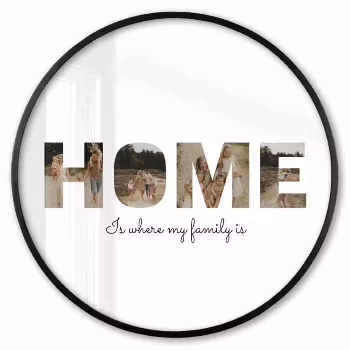 Gepersonaliseerde ronde fotolijst - Home - Lettercollage