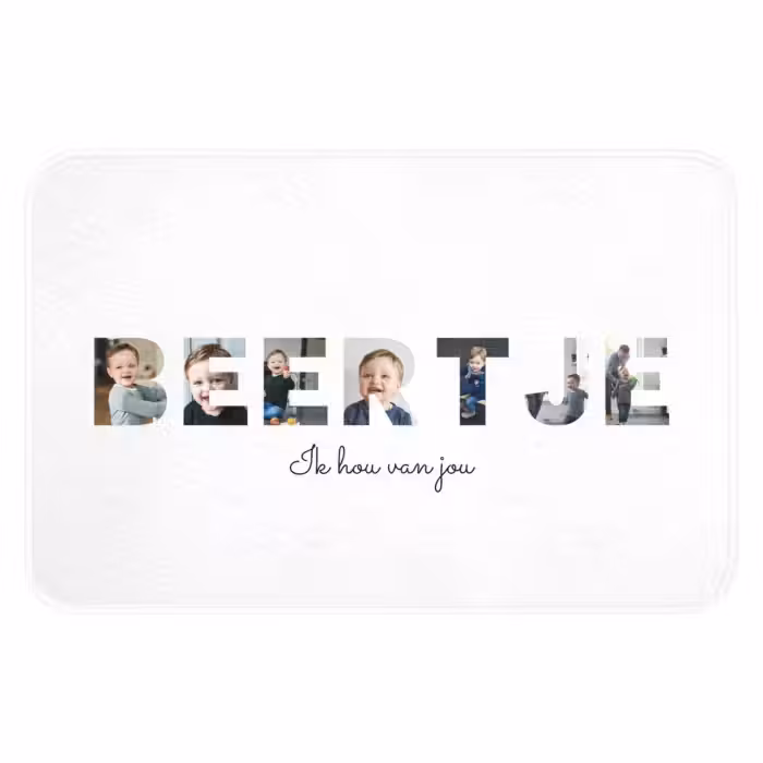 Gepersonaliseerde WC Mat - Beertje - Lettercollage