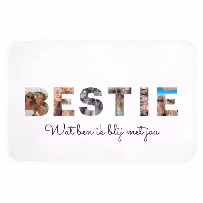 Gepersonaliseerde WC Mat - Bestie - Lettercollage