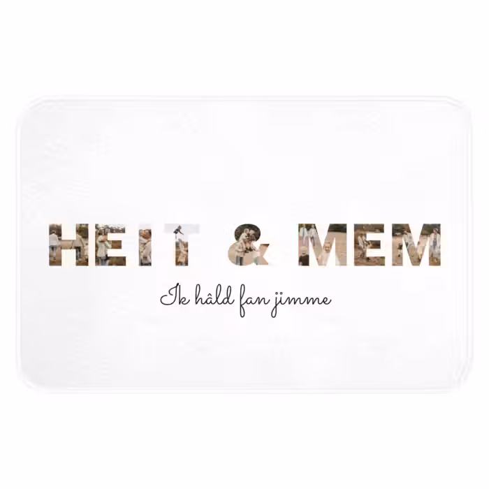 Gepersonaliseerde WC Mat - Heit & Mem - Lettercollage