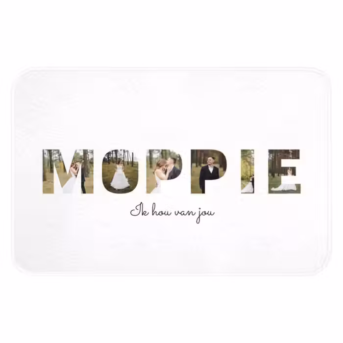 Gepersonaliseerde WC Mat - Moppie - Lettercollage