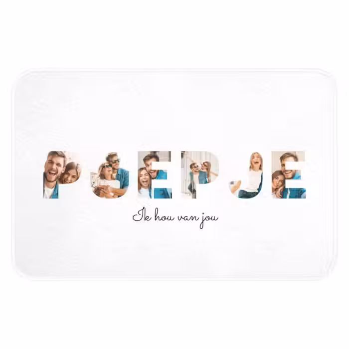 Gepersonaliseerde WC Mat - Poepje - Lettercollage