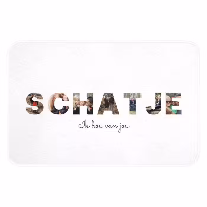 Gepersonaliseerde WC Mat - Schatje - Lettercollage