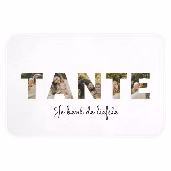 Gepersonaliseerde WC Mat - Tante - Lettercollage