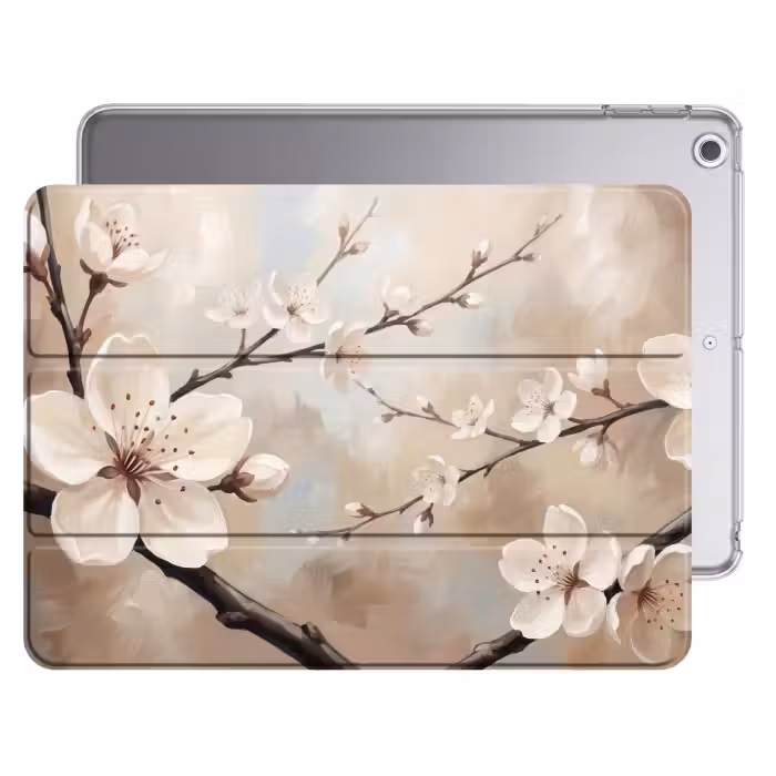 iPad hoes - Bloesem - Takken - Schilderij - Beige - Serene