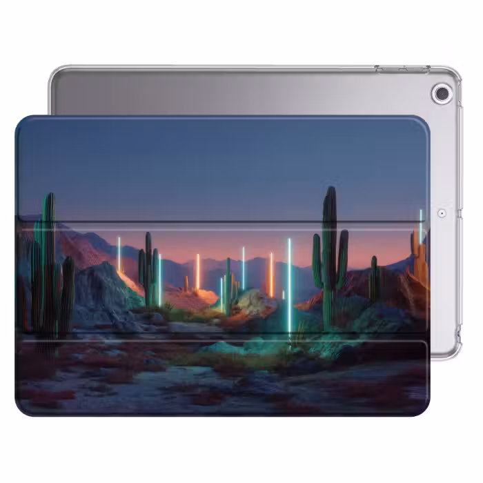 iPad hoes - Cactus - Lichtzuilen - Zonsondergang
