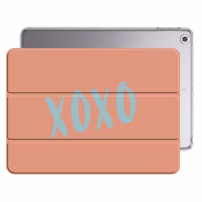 iPad hoes - XOXO - Blauw - Perzikkleur
