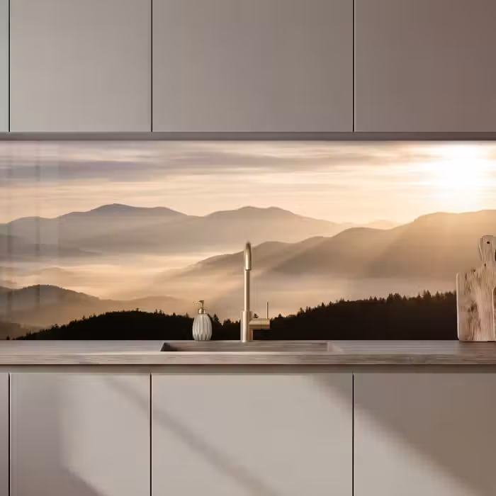Keuken achterwand - Bergen - Mist - Zonnestralen