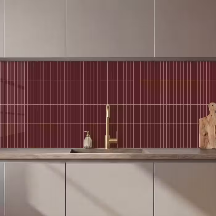 Keuken achterwand - Lijnen - Patroon - Bordeaux