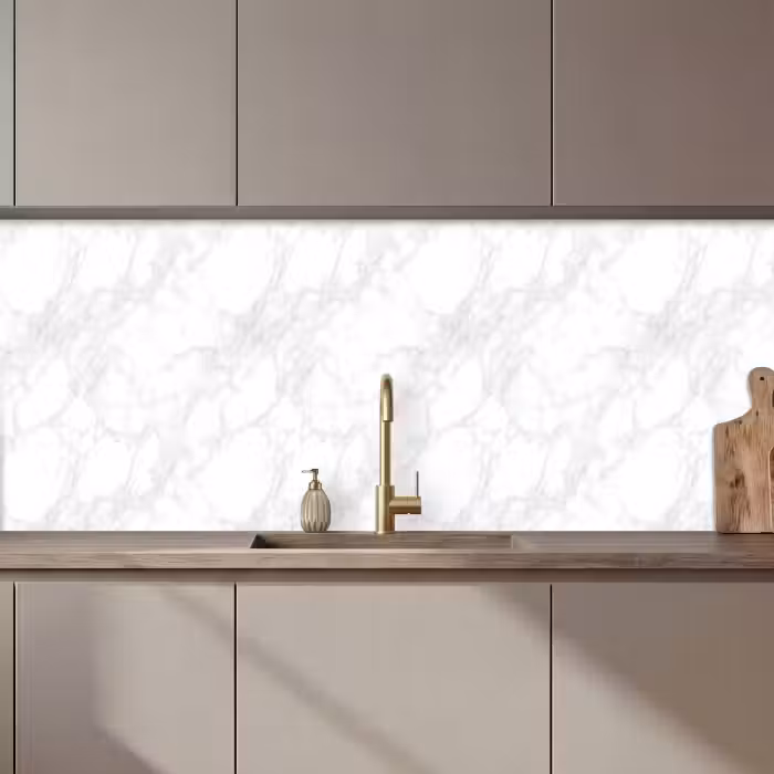 Keuken achterwand - Minimalistisch - Wit - Grijze aders