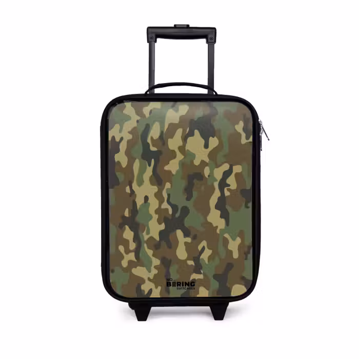 Kinderkoffer - Groene camouflage met zandkleur