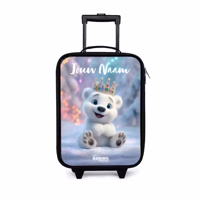 Kinderkoffers met naam - Ijsbeer - Kroon - Winter