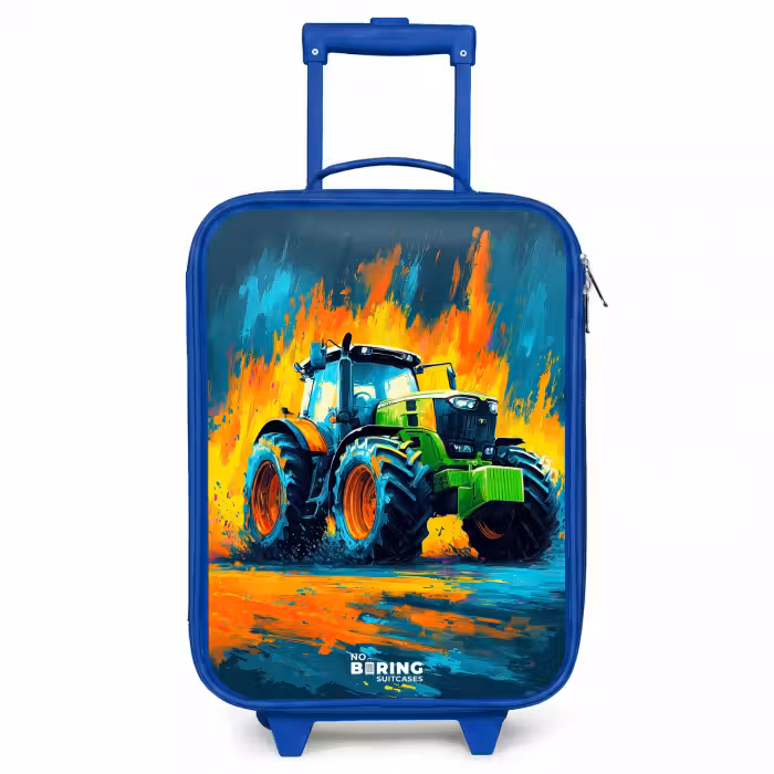 Kinderkoffer - Blauw - Tractor - Groen - Abstract - Penseelstreken