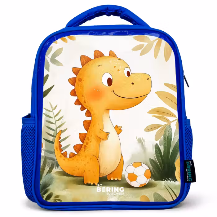 Kinderrugzak - Blauw - Dino - Voetbal - Oranje
