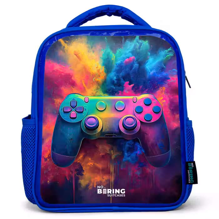 Kinderrugzak - Blauw - Game - Controller - Kleurrijk - Explosie