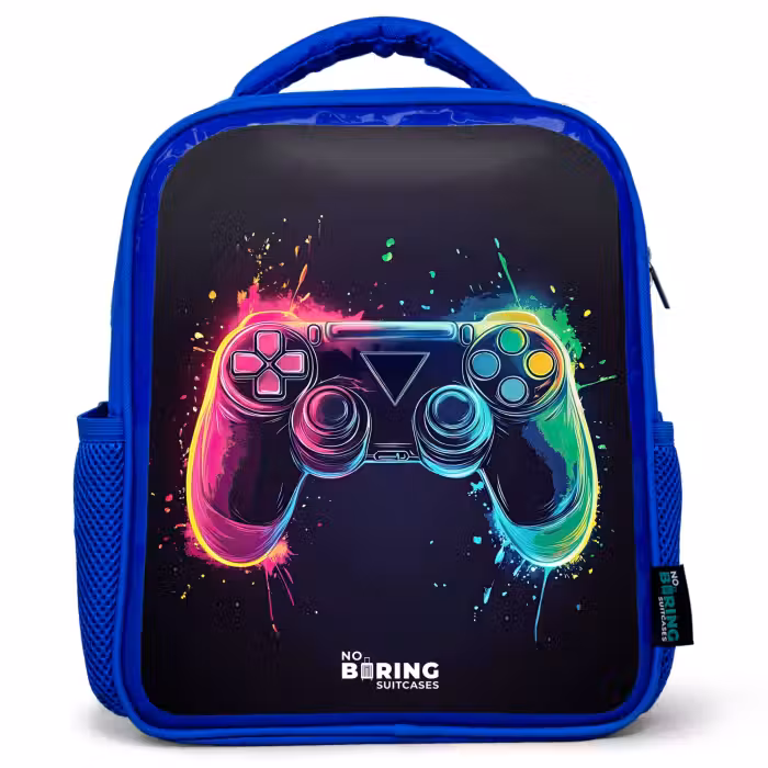 Kinderrugzak - Blauw - Game - Controller - Kleurrijk