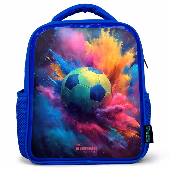 Kinderrugzak - Blauw - Neon - Bal - Kleurrijk