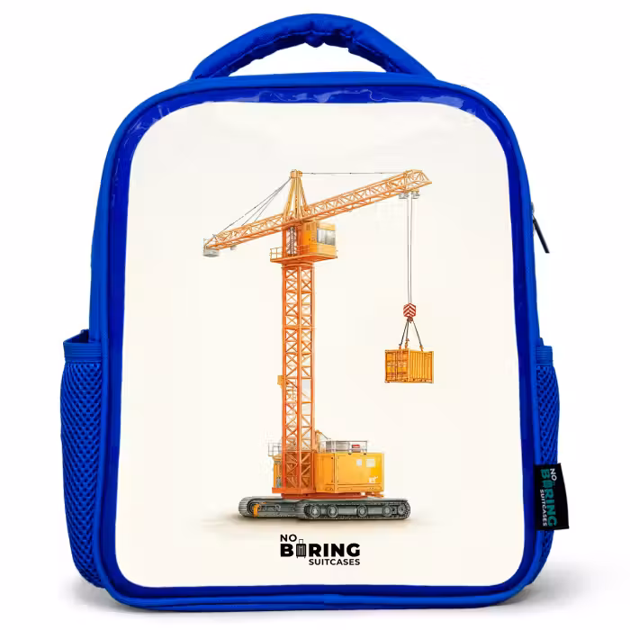 Kinderrugzak - Blauw - Torenkraan - Getekend - Oranje