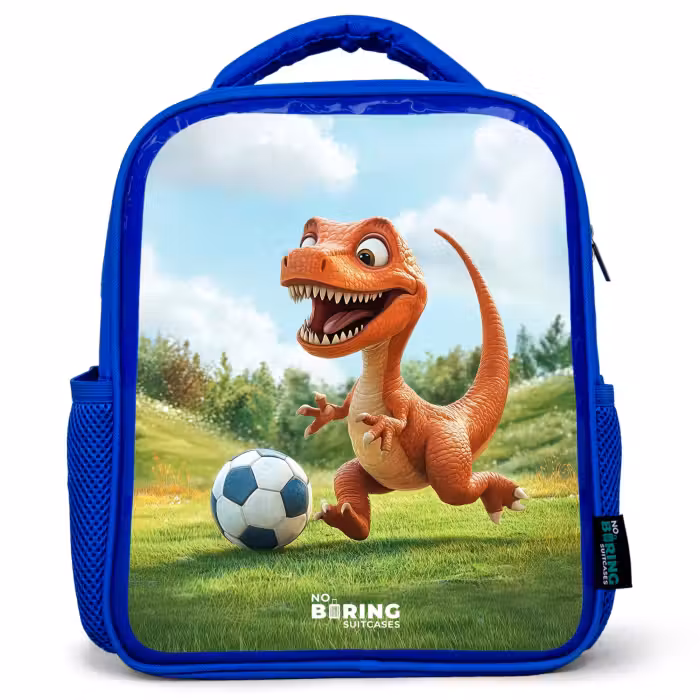 Kinderrugzak - Blauw - Voetbal - Dino - Sport