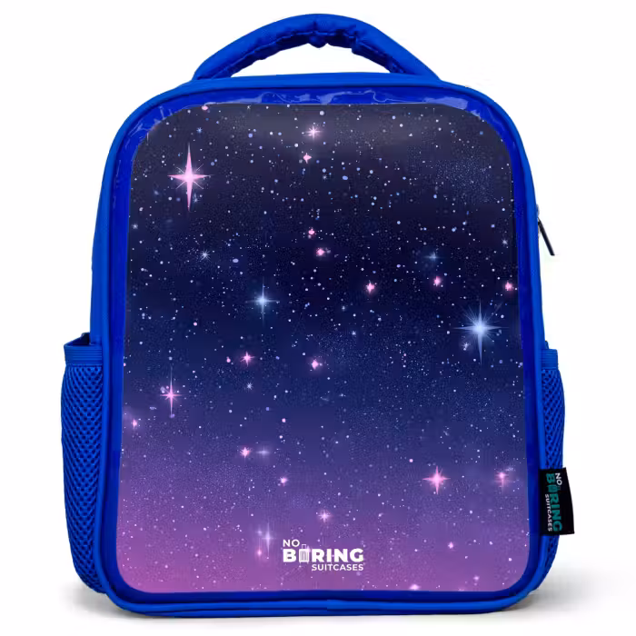 Kinderrugzak - Blauw - Sterren - Galaxy - Blauw - Roze