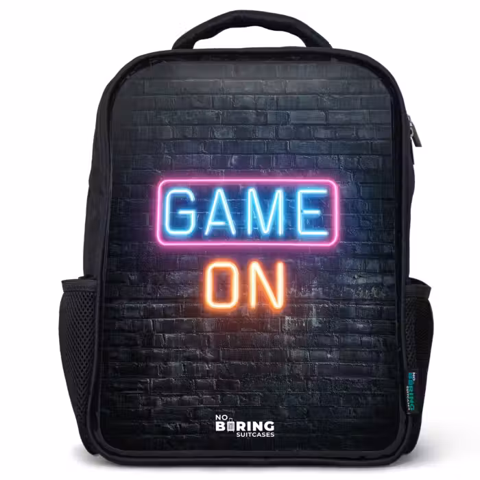 Kinderrugzak - Zwart - Game - Letters - Neon