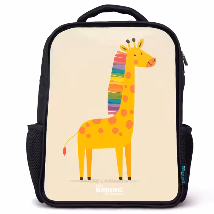 Kinderrugzak - Zwart - Giraffe - Dier - Kleurrijk