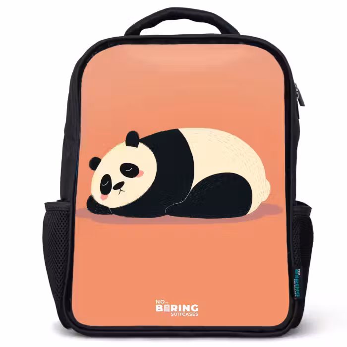 Kinderrugzak - Zwart - Panda - Slapen - Oranje