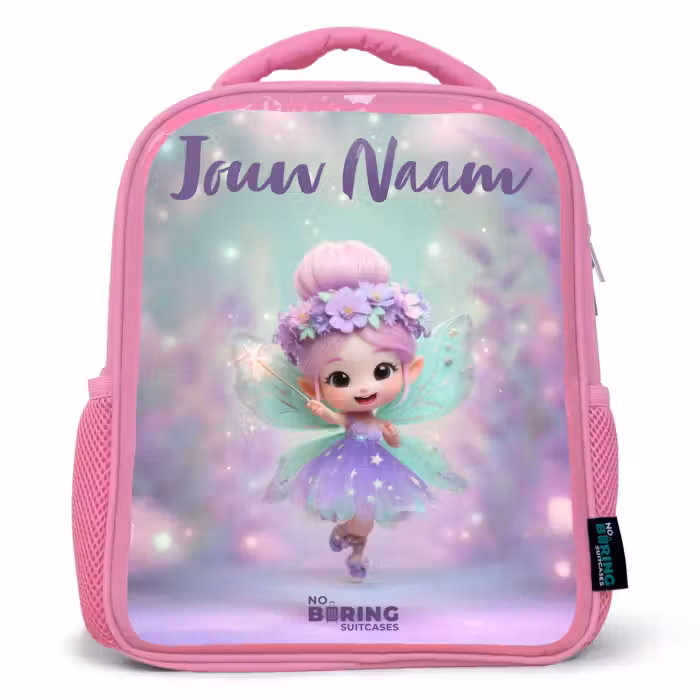 Kinderrugzak met naam - Roze - Elf - Tover - Magisch