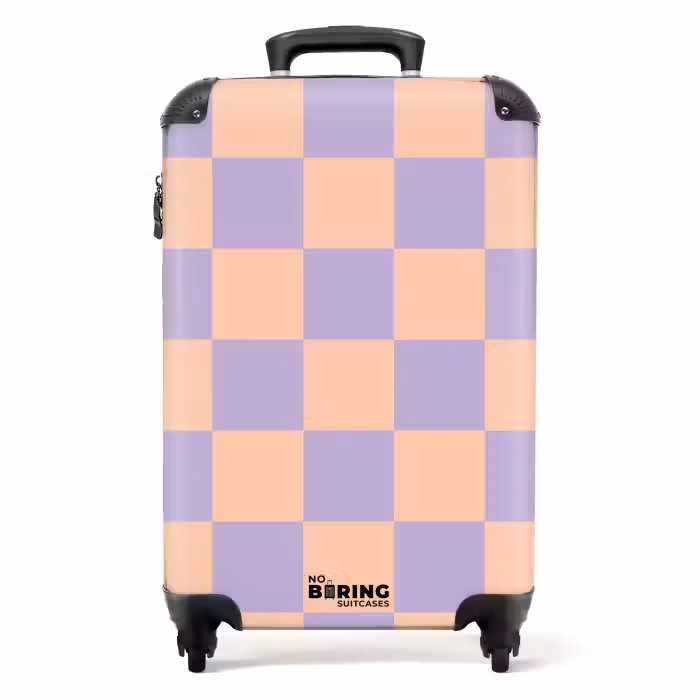 Koffer - Squares - Paars/Oranje