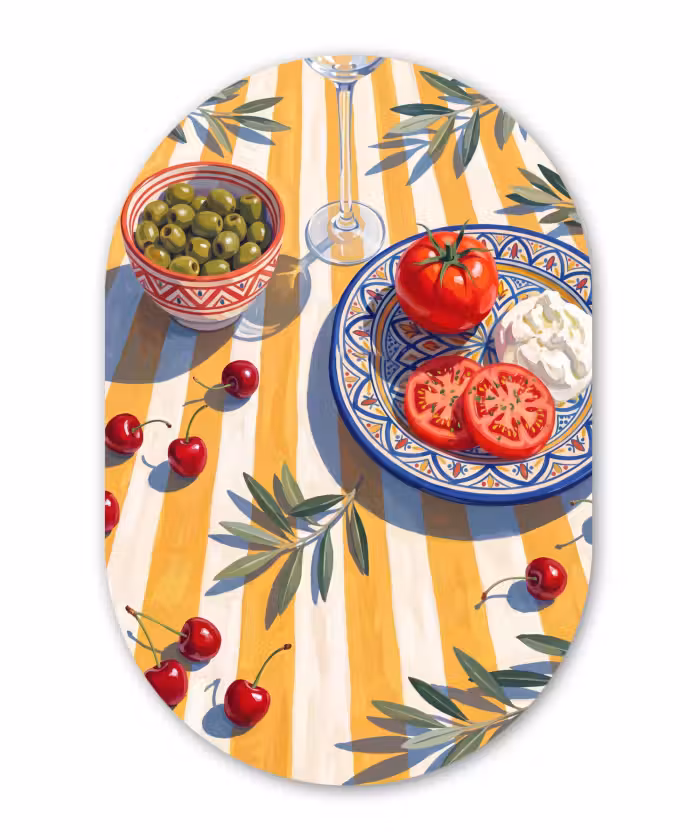 Muurovaal aluminium - Fruit - Groenten - Kunst