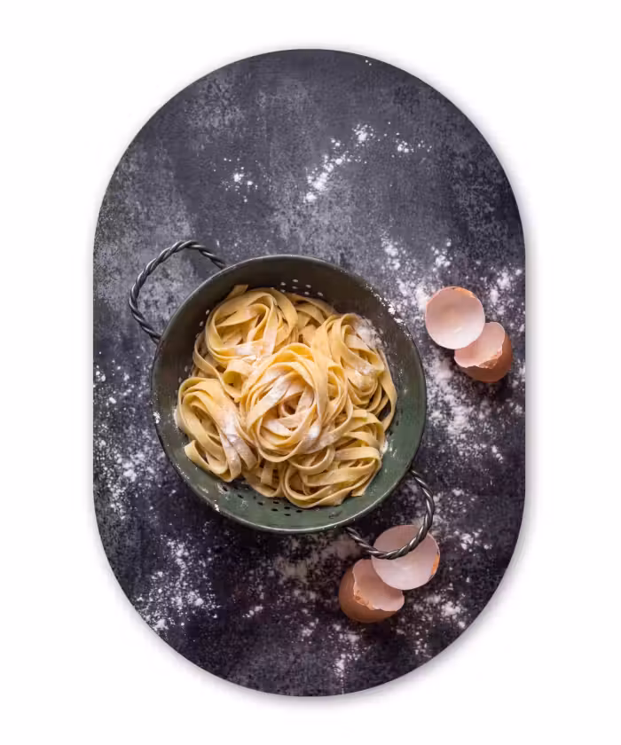 Muurovaal aluminium - Pasta - Keuken - Eten