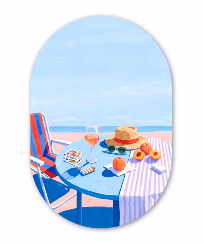 Muurovaal aluminium - Strand - Picknick - Zomer