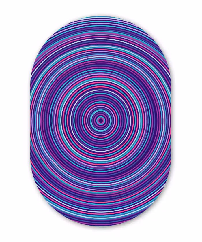 Muurovaal - Glas - Abstract - Cirkels - Kleurrijk