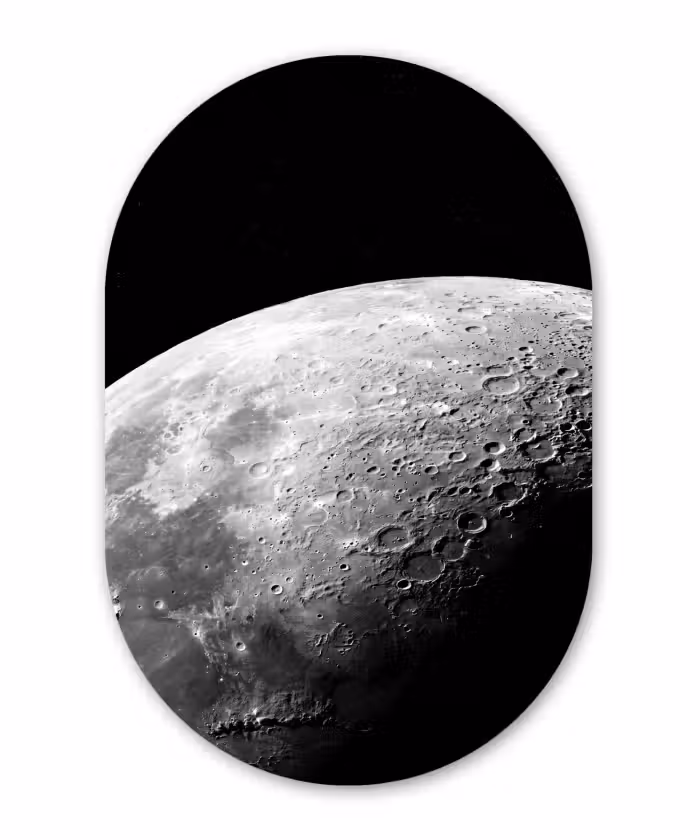 Muurovaal - Glas - Maan - Kraters - Ruimte