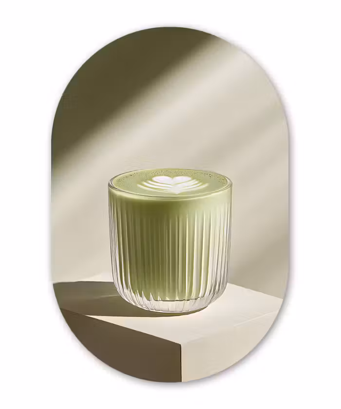 Muurovaal - Glas - Matcha - Glas - Groen - Minimalistisch