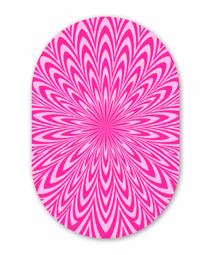 Muurovaal - Glas - Patroon - Optisch - Roze