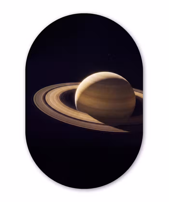 Muurovaal - Glas - Planeet - Ringen - Ruimte