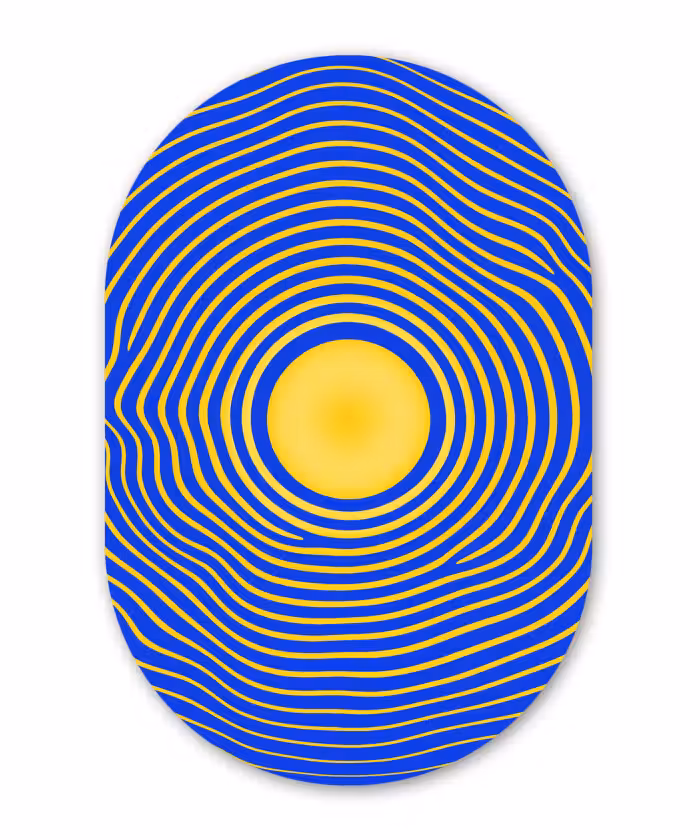 Muurovaal - Kunststof - Abstract patroon - Blauw