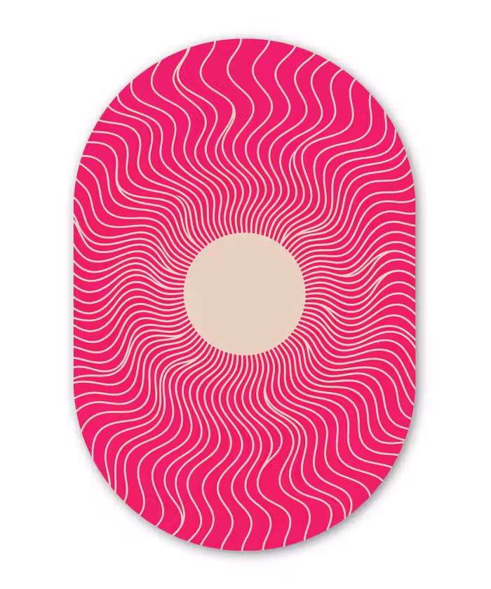 Muurovaal - Kunststof - Abstract - Patroon - Roze