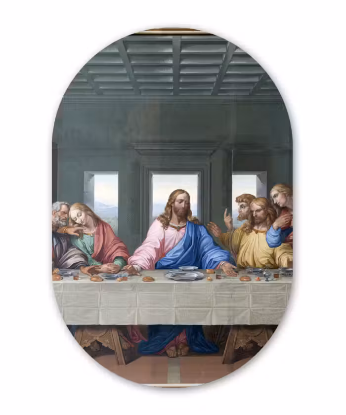 Muurovaal - Kunststof - Het laatste avondmaal - Leonardo da Vinci