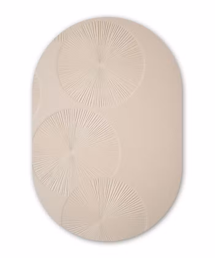 Muurovaal - Kunststof - Japandi - Beige - Modern
