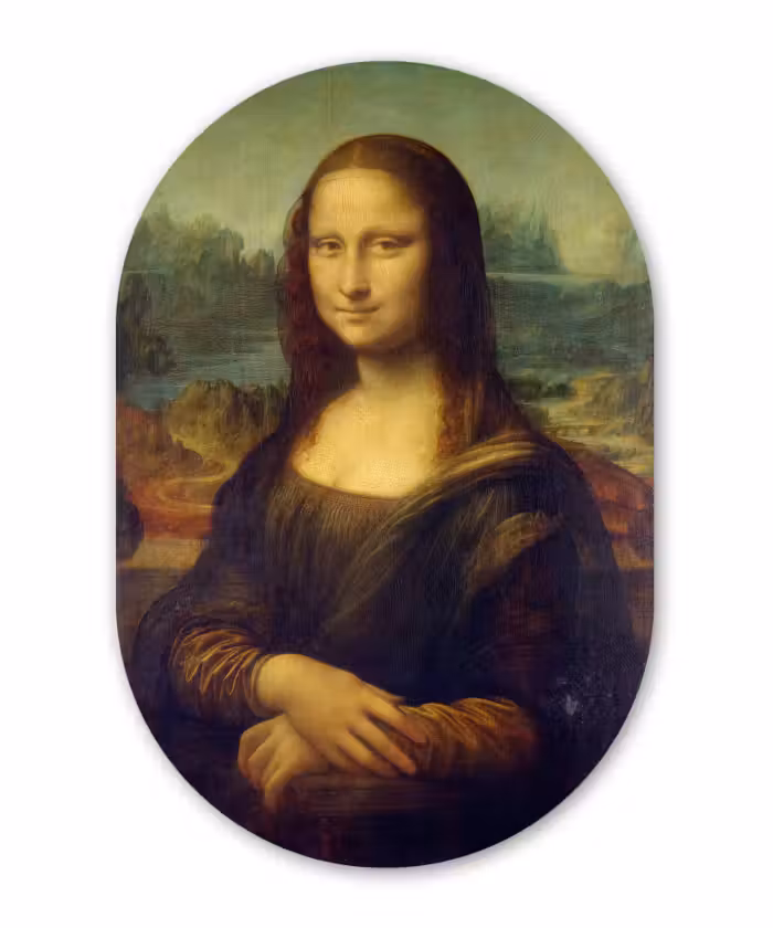 Muurovaal - Kunststof - Mona Lisa - Leonardo da Vinci