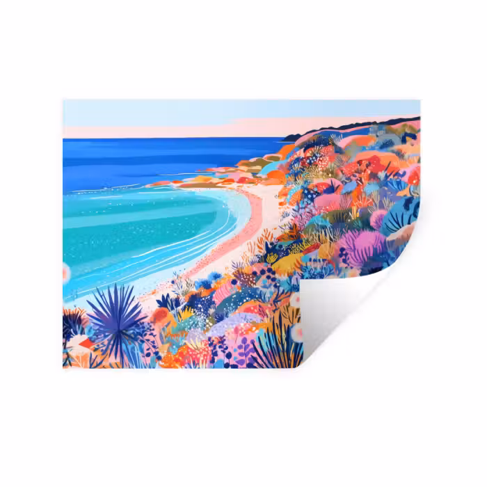 Muursticker - Bloemenweide - Zee - Zomers