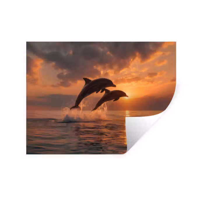 Muursticker - Dolfijnen - Zee - Realistisch