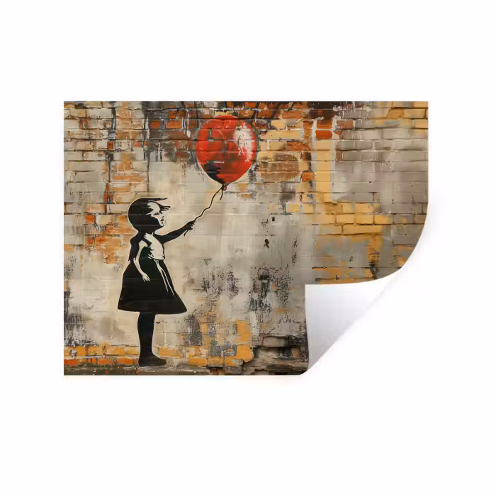 Muursticker - Graffiti - Banksy - Meisje - Street art