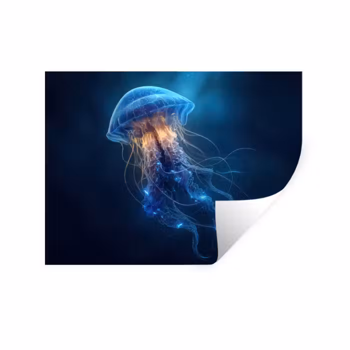 Muursticker - Kwal - Lichtgevend - Tentakels - Blauw